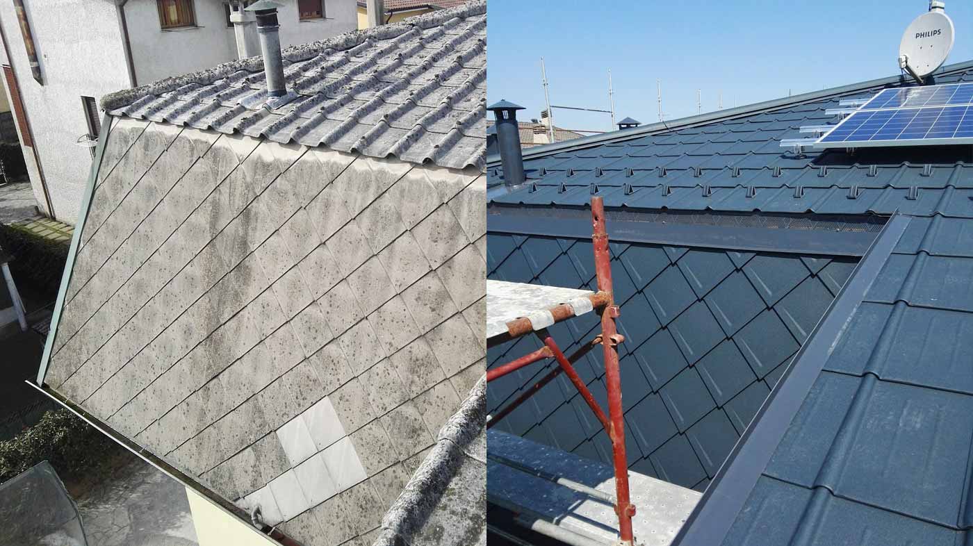 Prima e dopo un intervento su coperture